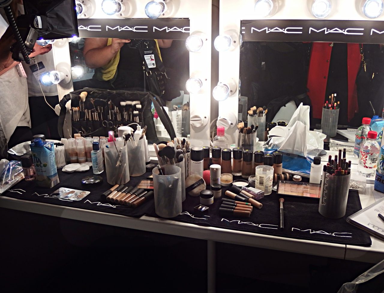 MAC make-up backstage at Holly Fulton SS15 LFW