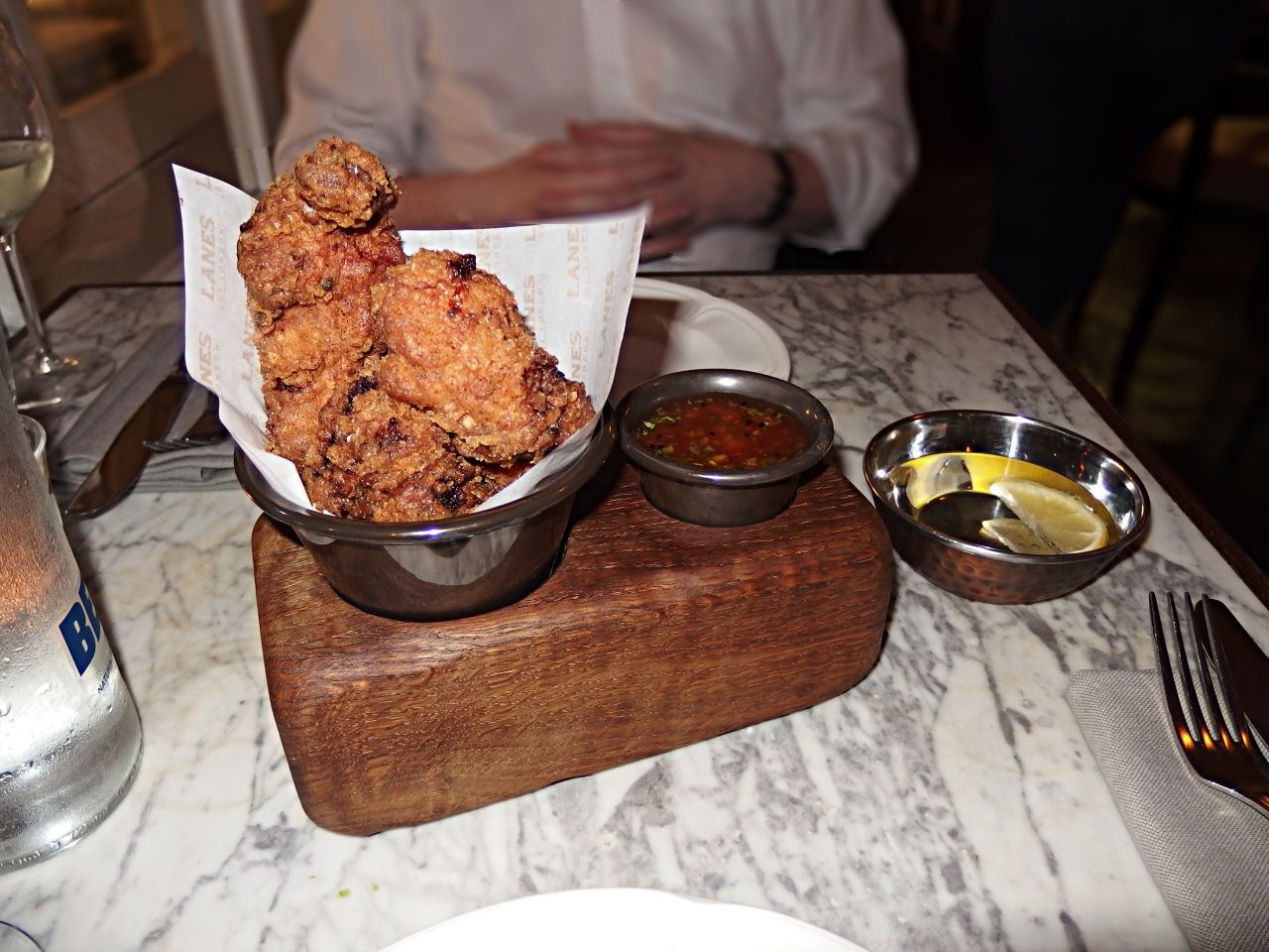 Fried Chicken Wings at Lanes of London