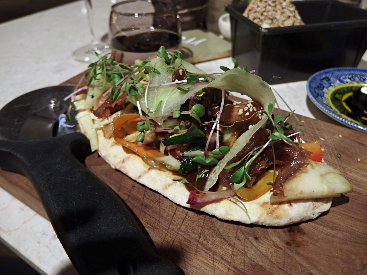 duck flatbread at the fable london